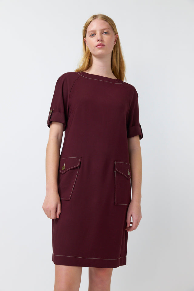 SYLVESTER TRAVELLER SACK DRESS-RAISIN