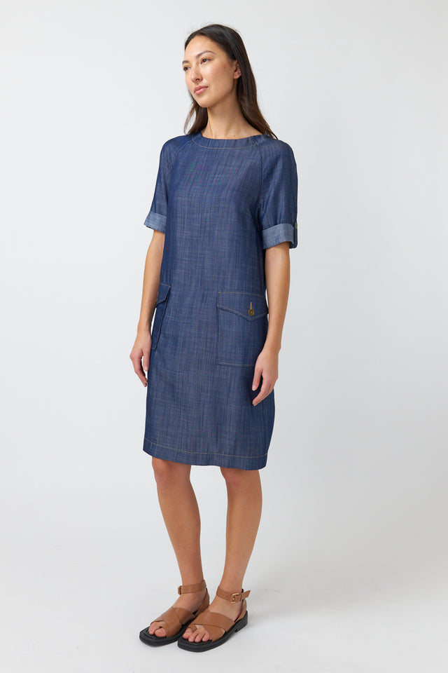 SYLVESTER TRAVELLER SACK DRESS-CHAMBRAY