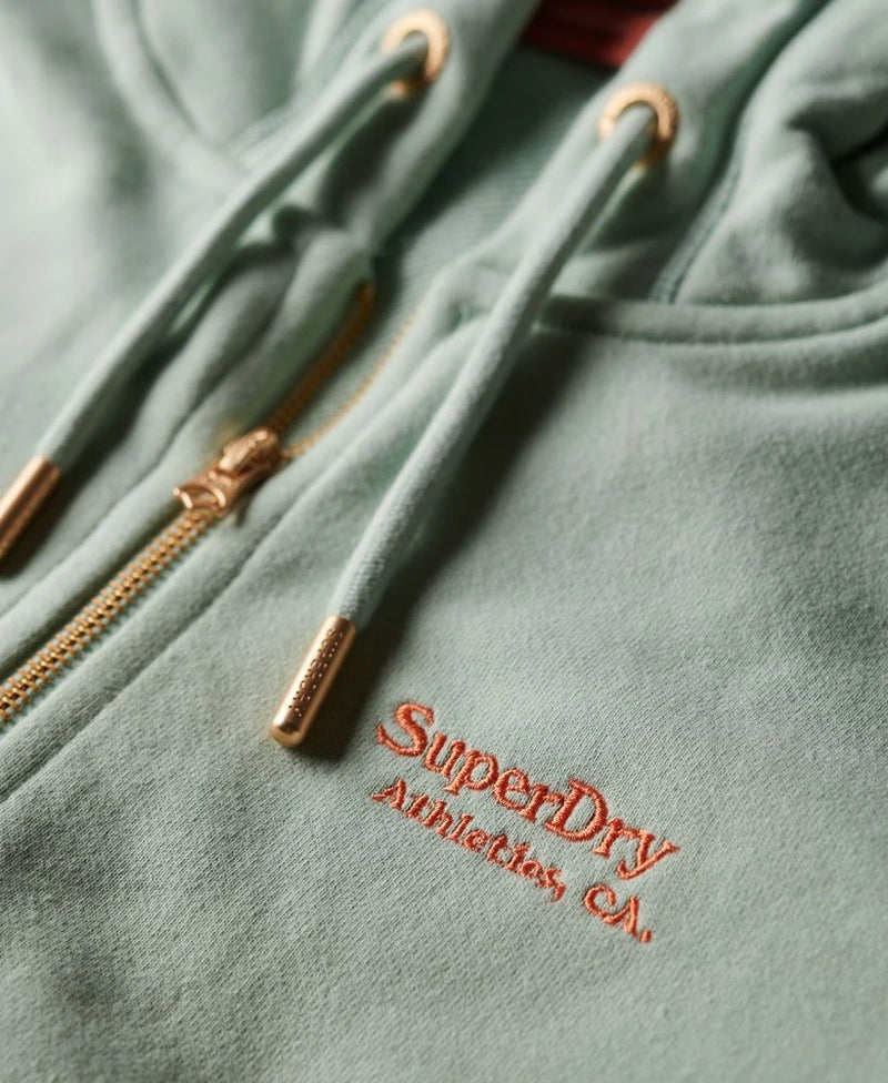 SUPERDRY ESSENTIAL LOGO ZIPHOOD UB-GREEN