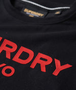 SUPERDRY SPORT LUXE GRAPHIC FITTED TEE-BLACK/RED