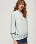 SUPERDRY APPLIQUE ATHLETIC LOOSE SWEAT-BLUE