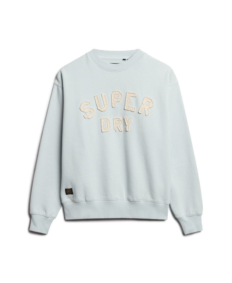 SUPERDRY APPLIQUE ATHLETIC LOOSE SWEAT-BLUE