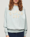 SUPERDRY APPLIQUE ATHLETIC LOOSE SWEAT-BLUE