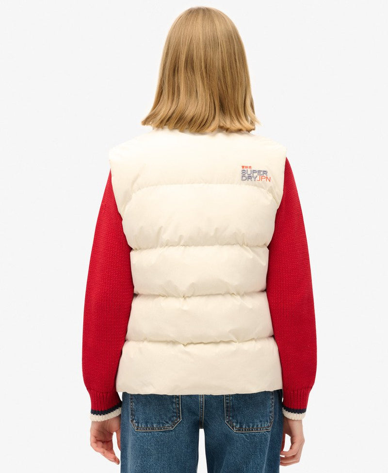 SUPERDRY SPORTS PUFFER GILET-OFF WHITE