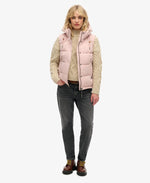 SUPERDRY EVEREST HOODED PUFFER GILET-PINK