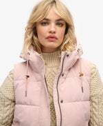 SUPERDRY EVEREST HOODED PUFFER GILET-PINK