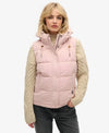 SUPERDRY EVEREST HOODED PUFFER GILET-PINK