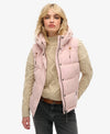 SUPERDRY EVEREST HOODED PUFFER GILET-PINK