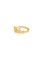 STOLEN SCRIPT GOLD RING