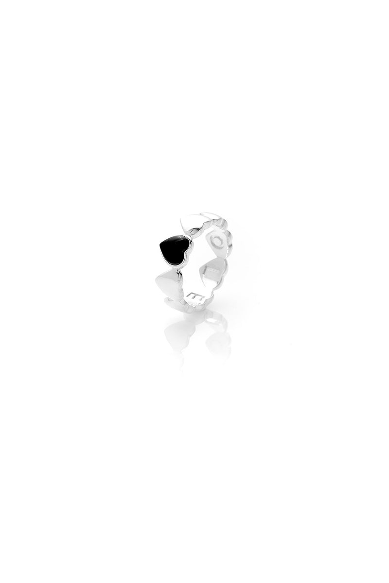 STOLEN BAND OF HEARTS RING ONYX